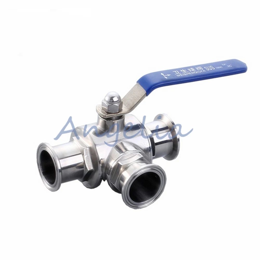 

4" Stainless Steel 316 Three way Clamp T Type Connection Sanitary Ball valve