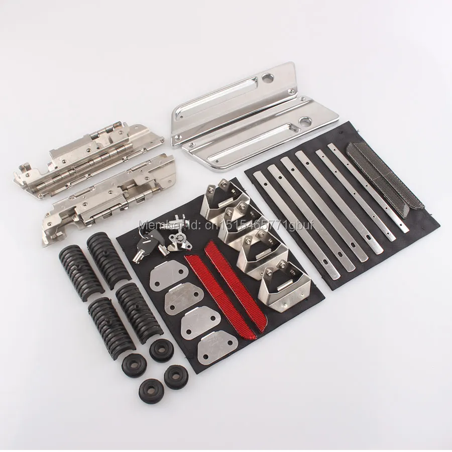 NEW Chrome Latches Cover Hinge Saddlebag Latch Hardware Set Kit for
