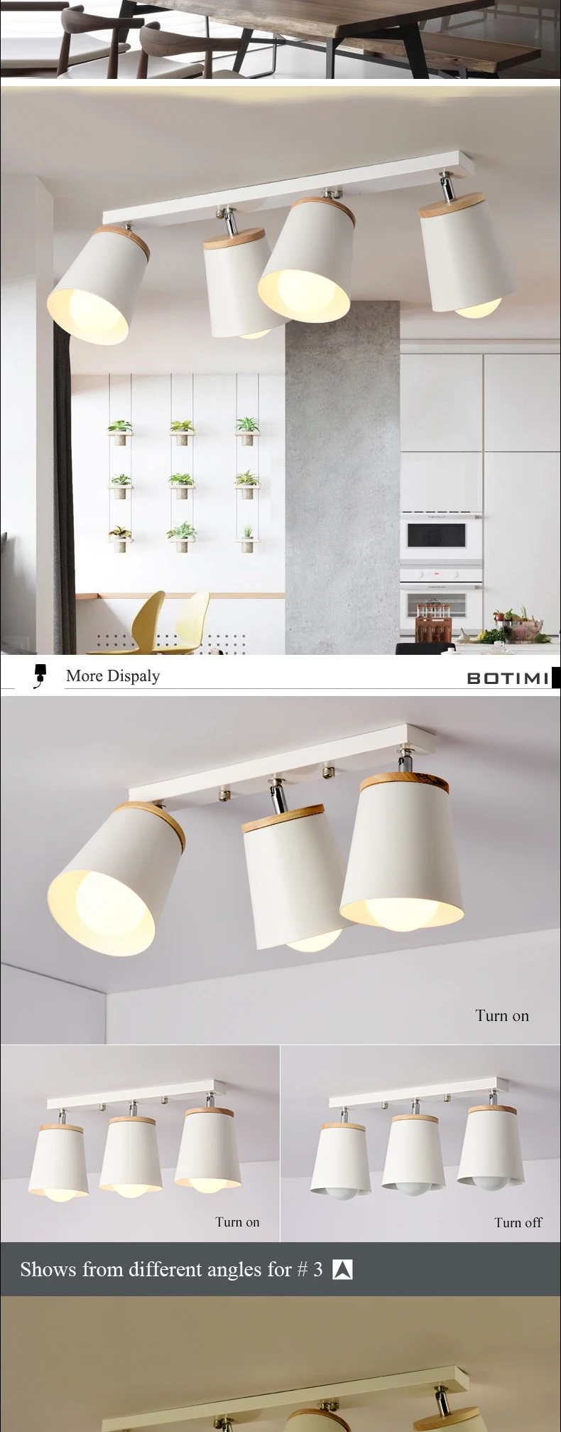 Luzes de Teto para Corredor Corredor de Metal Lamparas de Techo Luminárias de Madeira Botimi Branco Moderno Corredor de Metal Ajustável E27 Coberta 3 High Quality white ceiling light