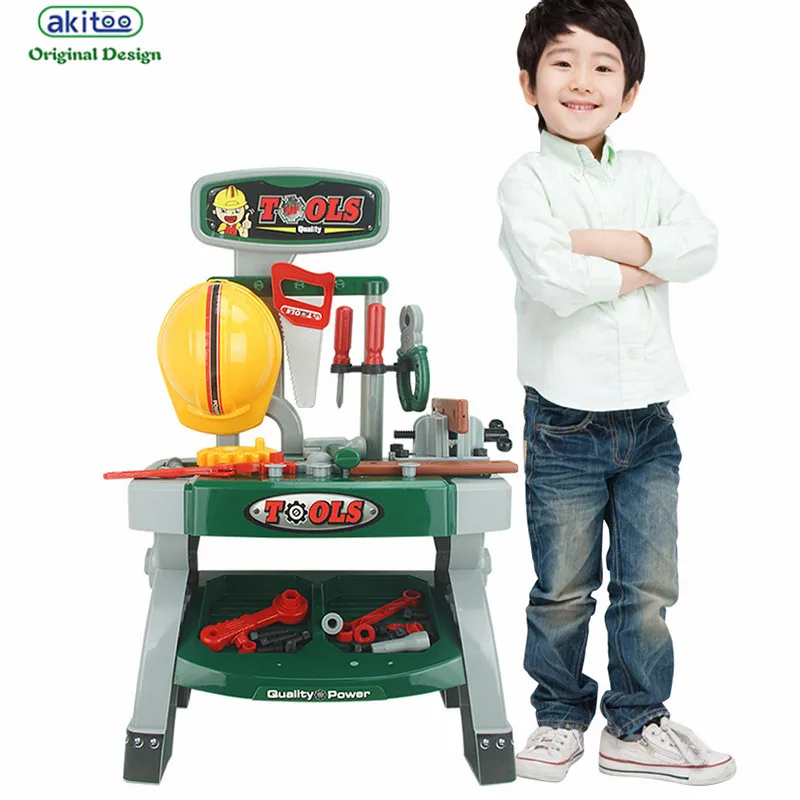 

akitoo 3217 new Children play house toy set little engineer boy toy simulation maintenance tool table early educationt toys gift