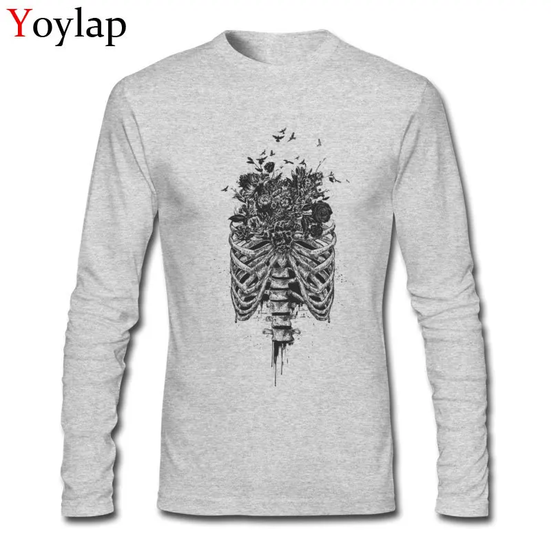 Student Tops Tees Faddish Printed T Shirt 100% Cotton Fabric Crew Neck Long Sleeve Design New life (bw) Tee Shirt Top Quality New life (bw) grey