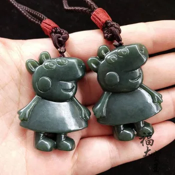

Free shipping new fashion jewelry 33x40mm natural jade pendant