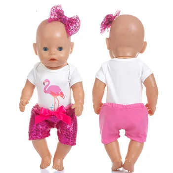 

New 3pcs suit Doll Clothes Fit For 43cm baby Doll clothes reborn Doll Accessories