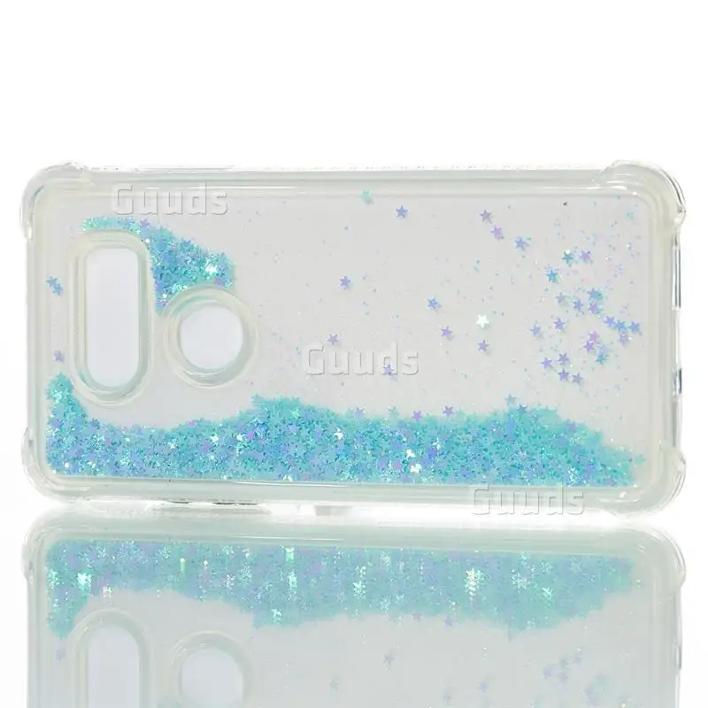 Dynamic Liquid Glitter Sand Quicksand TPU Case for LG V30 - Silver Blue Star