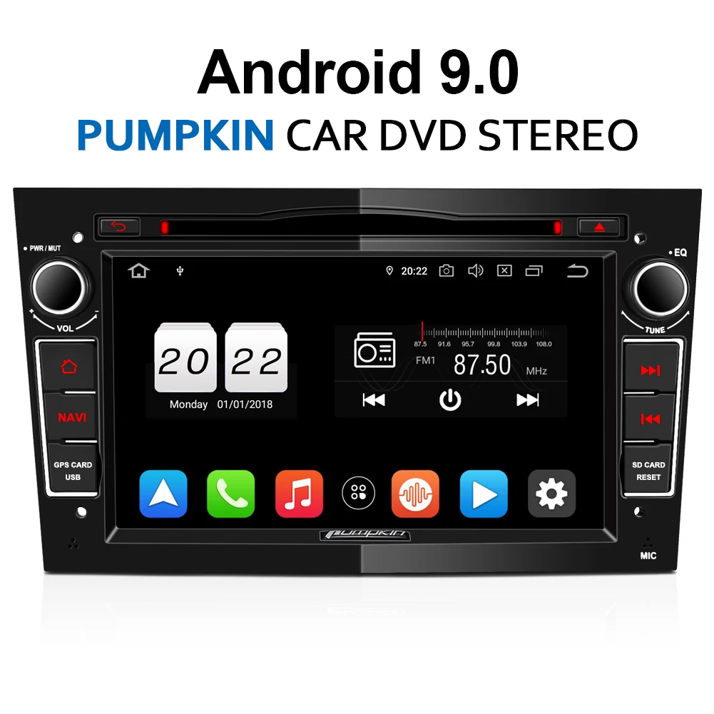 Pumpkin 4GB 32GB 7/" Android 8.0 Autoradio 2DIN GPS Navi DAB WiFi USB OBD2+Kamera
