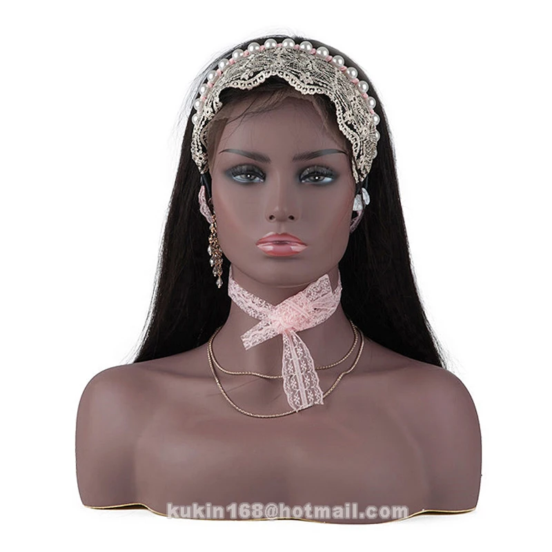 Head pieces / Hats / Scarves / Wigs display head, Black mannequin head