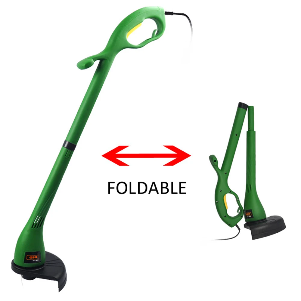 

Household Portable 400W Folding Electric Lawn Mower 12500r/min Garden Home Trimming Machine for Gardening Green