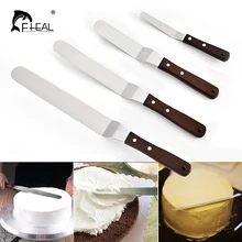 FHEAL 4/6/8/10 дюймов Нержавеющая сталь лопатка для торта соблазнительный крем масло для Ножи гладкой обледенения глазурь разбрасыватель удобрений помадка, кондитерские изделия Инструменты для тортов