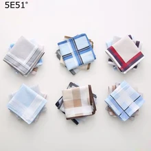 Мужской платок из хлопка /сетка в полоску с принтом 43 см/много видов применения