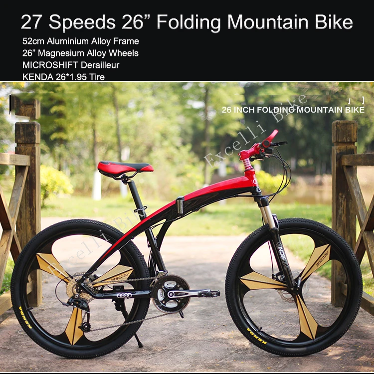 Excelli Bicicleta nuevo Velocidades de 26 "Plegable Bicicleta Mountain Bike Bicicletas Montaña Bike26 Plegable Marco De Aleación Aluminio|folding mountains|bicicleta mountain bikebicicleta plegable - AliExpress