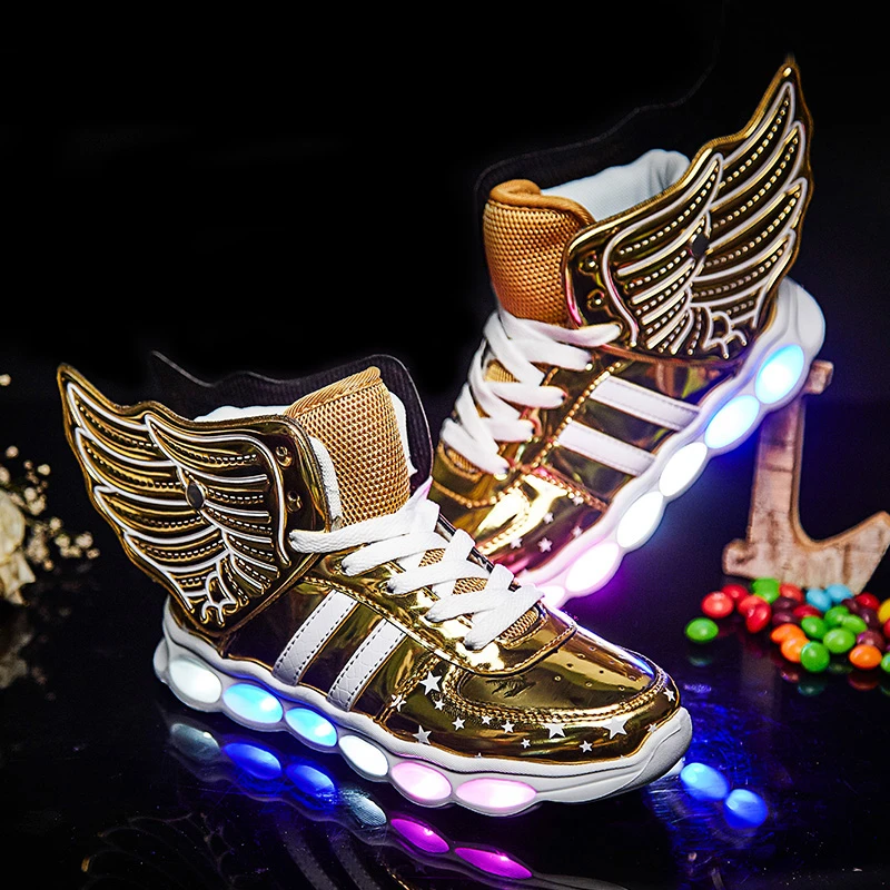 gold light up sneakers