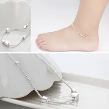 1 шт Женский посеребренный Цепь одиночный браслет ножной браслет Босиком сандалии Пляж ноги простой женский ножной браслет ювелирные изделия
