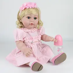 Очаровательные большие глаза Reborn Baby Doll reborn 43 см 17 ''для новорожденных, для девочек реалистичные bathToys силиконовые виниловые суперзы для