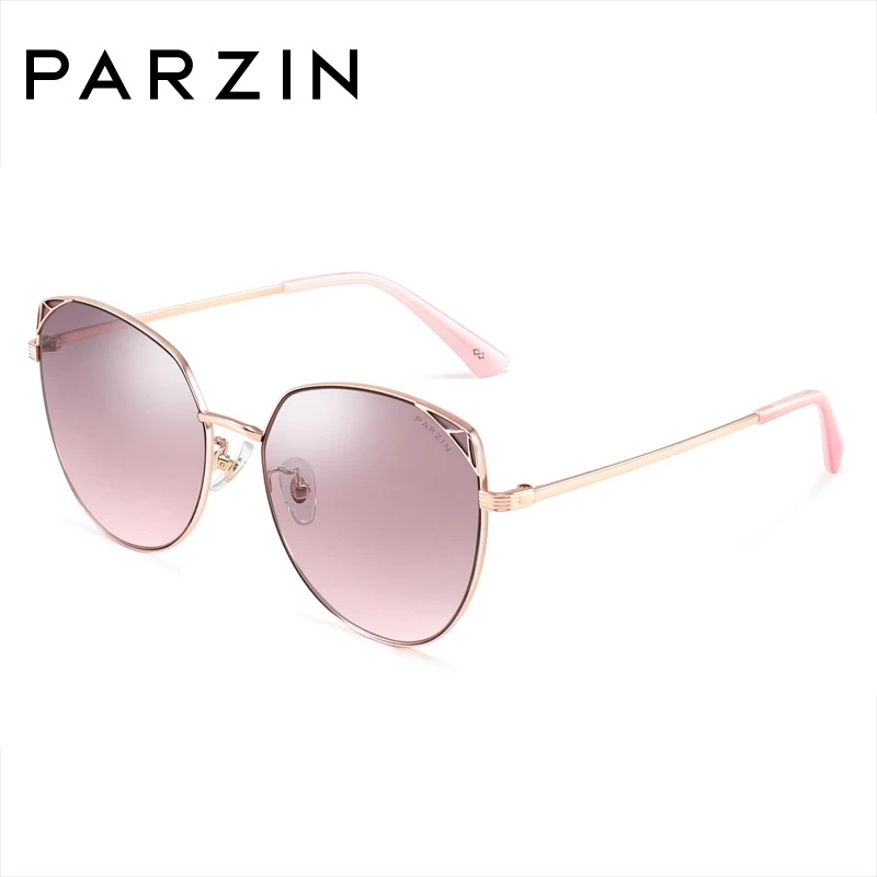 Женская мода солнцезащитные очки PARZIN, бренд дизайнер высокого качества большой металлический ящик нейлон солнцезащитные очки, модные солнцезащитные очки - Цвет линз: Brown