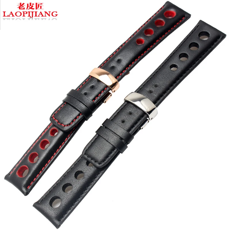 Ремешок из натуральной кожи для tissot Sports Racing Series PRS516 T91 1853 ремешок часов 20 мм черный