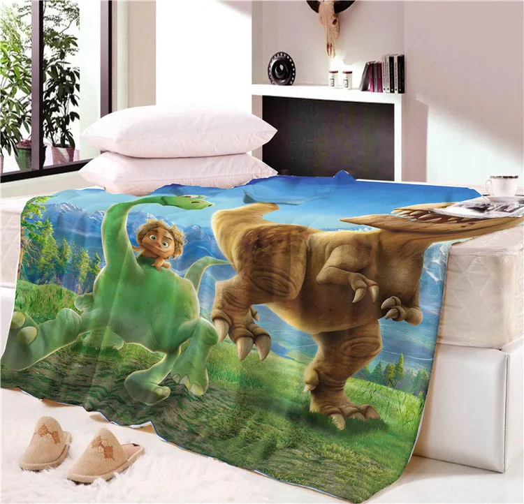 Горячая Распродажа одеяло для сна супер мягкое бархатное плюшевое одеяло с динозавром из мультфильма художественное одеяло для детей для путешествий CB70
