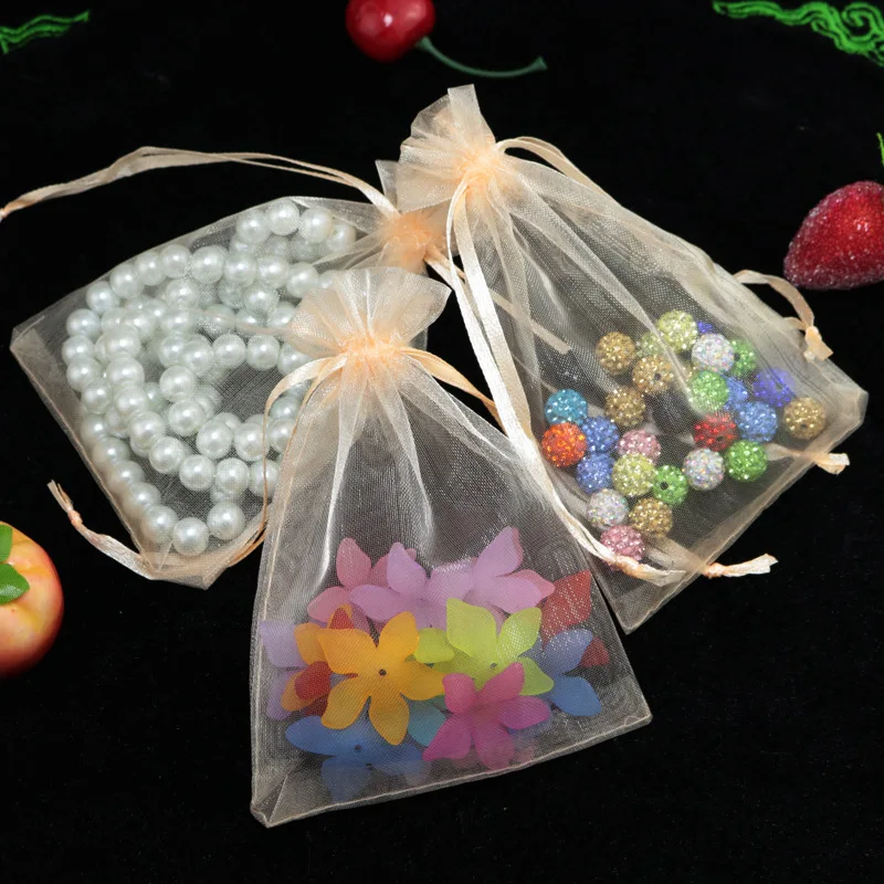 10pcs 7x9cm 9x12cm 10x15cm 15x20cm Organza Bags Wedding Birthday Party Candy Chocolate Bags Christmas Halloween Gift Bags favor bags