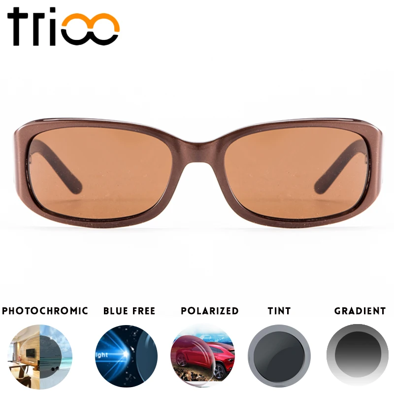 TRIOO Nearsighted Driving Prescription Glasses Brown Minus Sunglasses