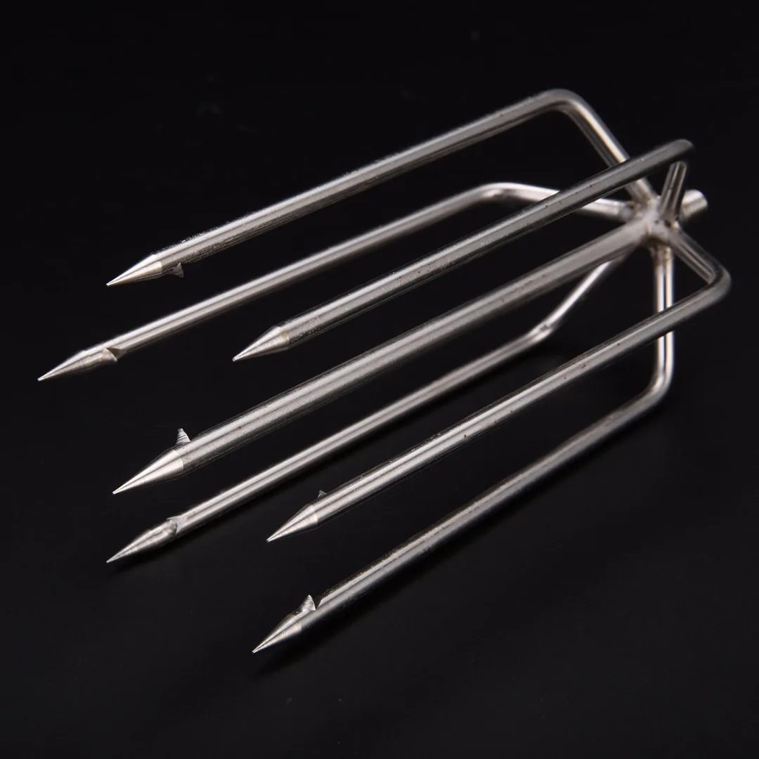 Stainless Steel 7 Prong Harpoon Fish Spear Fork Fishing Ice Breaker Silver Diving Spear Gun Gig Fork Fishing Tackle