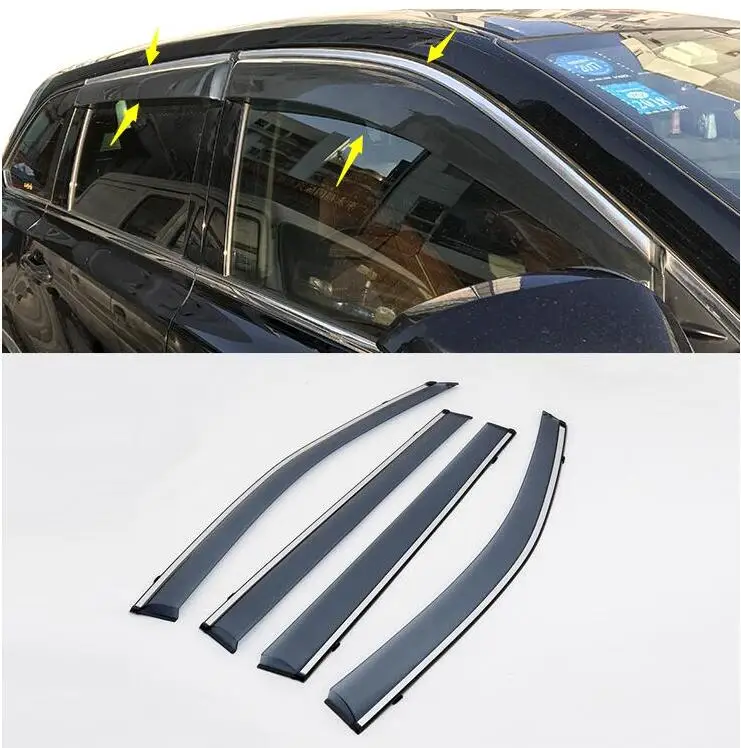 Finestrini laterali Pioggia Deflettori Guardia Visiera Weathershields Porta Ombra Shield Fit Per Toyota Highlander Kluger 2014 2015 2016 2017
