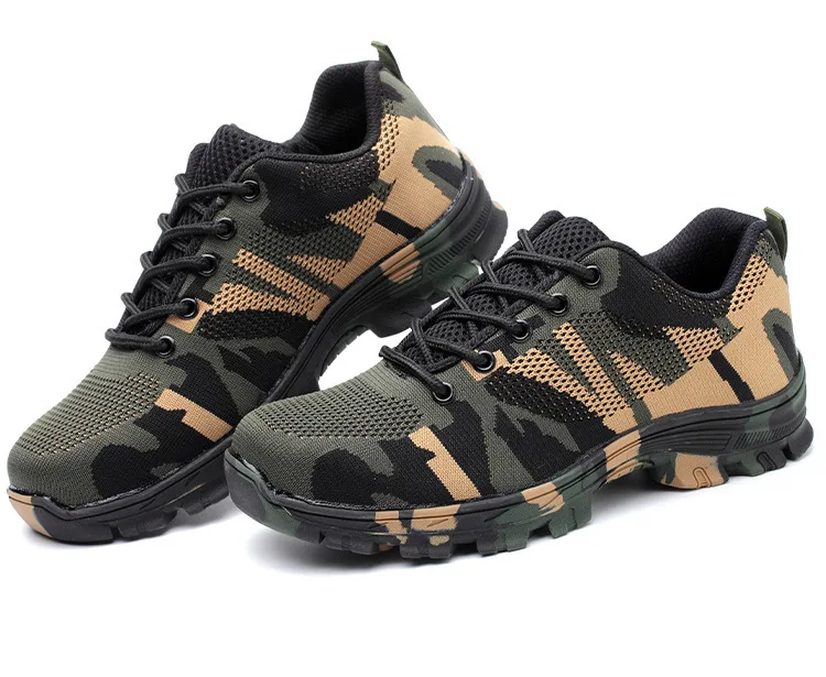 

Steel Toecap Steel Midsole Available Shoes Anti-puncture Oil-resistant Acid and Alkali Flyknit Camouflage Safety Work Shoes