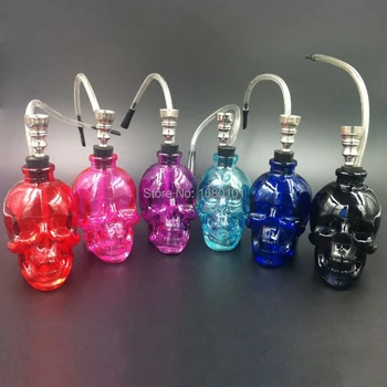 

Hot Top Five color glass skull style hookah shisha narguile smoking pipe Complete set - Free shipping