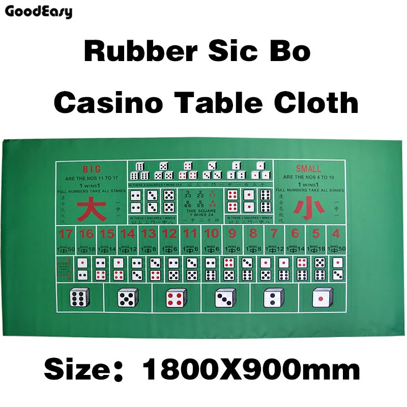  Dice Game Rubber Square Green Texas Hold'em Poker Table Mat Digital Printing Poker Gaming Table Clo