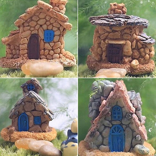 Mini Reetdachhaus Miniatur Fee Landschaft Handwerk Micro Garten Deko PDH