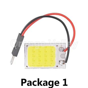 

100pcs Best Price COB 16 Chips LED Car Auto Interior Reading Door Lights Panel Lamp Bulb T10 BA9S Dome Festoon 3 Adapters DC 12V