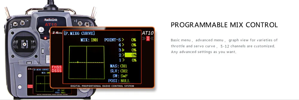 RadioLink AT10 II 2,4 ГГц 12CH RC передатчик с R12DS приемник PRM-01 модуль возврата напряжения батарея для RC Quadcopte