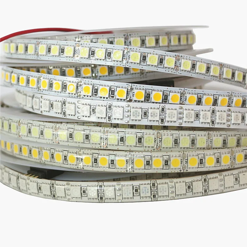1 м 2 3 4 5 DC12V 5050 гибкая светодиодная лента 60 светодиодов/м 120 SMD5050 Светодиодная