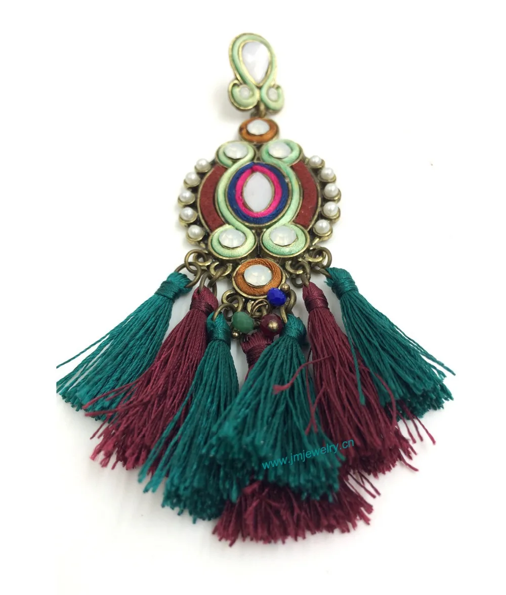 Wholesale Handmade Ethnic Jewellery Vintage Dangle Earrings With Tassel