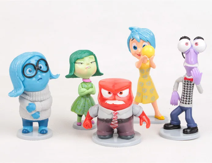 5pcs Set Cartoon Movie Inside Out Riley Joy Disgust Sadness Fear Anger