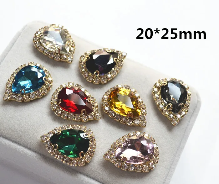 

Water Drops crystal patch Loose Rhinestones Beaded sew on patch Lace applique dress clothes bag hat decoration patch accessories