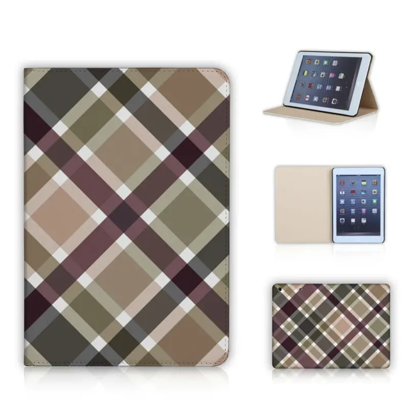 

Argyle Pattern Grayscale EPS Plaid Pattern Leather PU Case For Apple iPad Mini 1 Mini 2 3 with Smart Cover