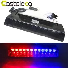 Castaleca автомобиль водить аварийного Строб flash Предупреждение свет 12 В 12 LED 12 Вт полиция с мигалками красные, синие Янтарный Белый стайлинга автомобилей