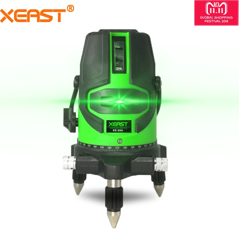 XEAST 5 lines Green laser level meter 360 degree outdoor laser level