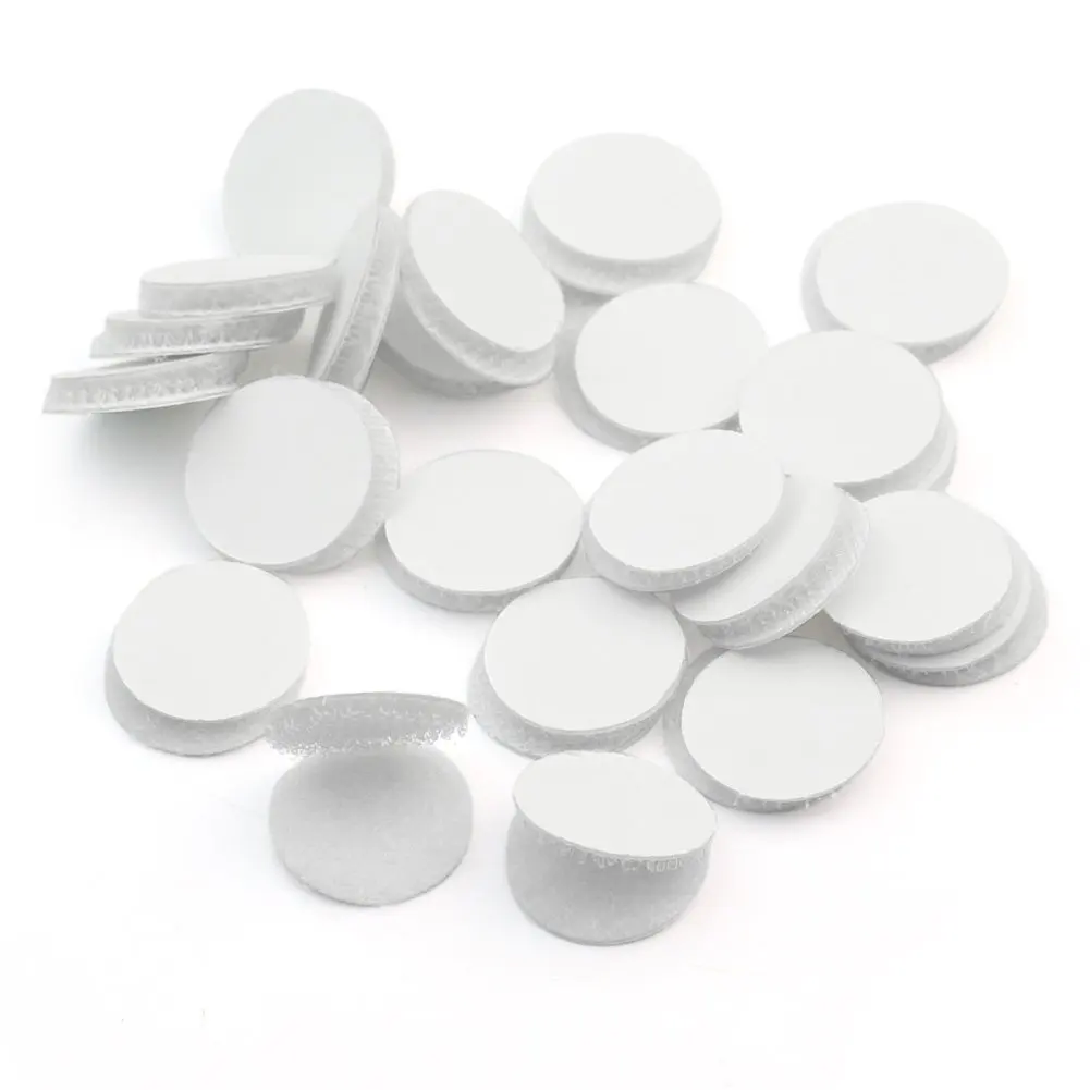 

Practical 50 Pairs Magic Sticky Self Adhesive Buckle Hook Loop Round Pads Craft Tape White