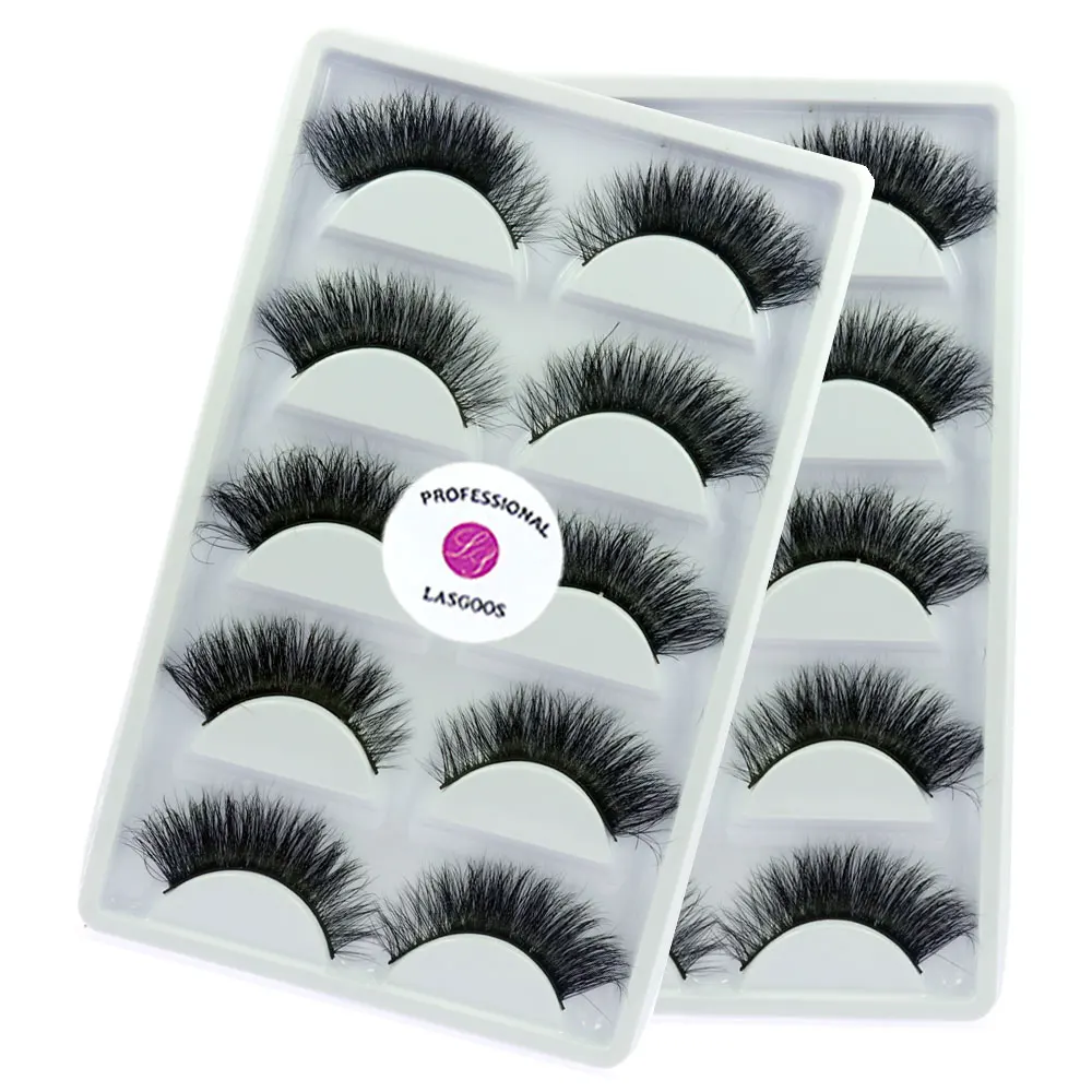 

LASGOOS 5Paris 3D Mink Eyelashes Upper Lashes 100% Real Mink Strip Eyelashes Handmade Crossing Mink Eye Lashes Extension A19