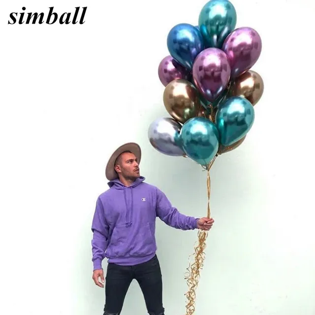 12inch 3.2g Latex Chrome Gold Silver Wedding Baby Shower Birthday Carnival Party Decor Metallic Balloons Supplies Helium Favor
