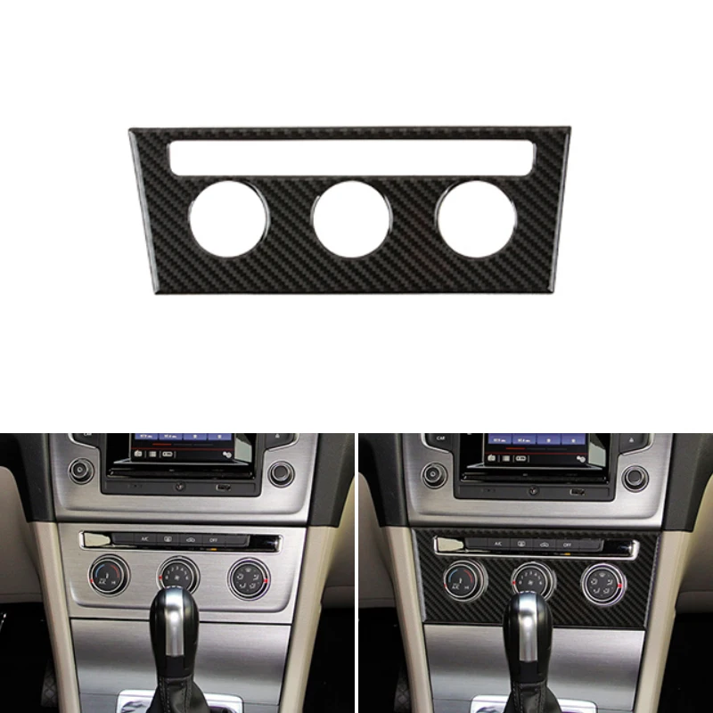 

Real Carbon Fiber Interior Center Console Air conditioning Knob Frame Cover Trim For VW Golf 7 MK7 VII 2013 2014 2015 2016 2017