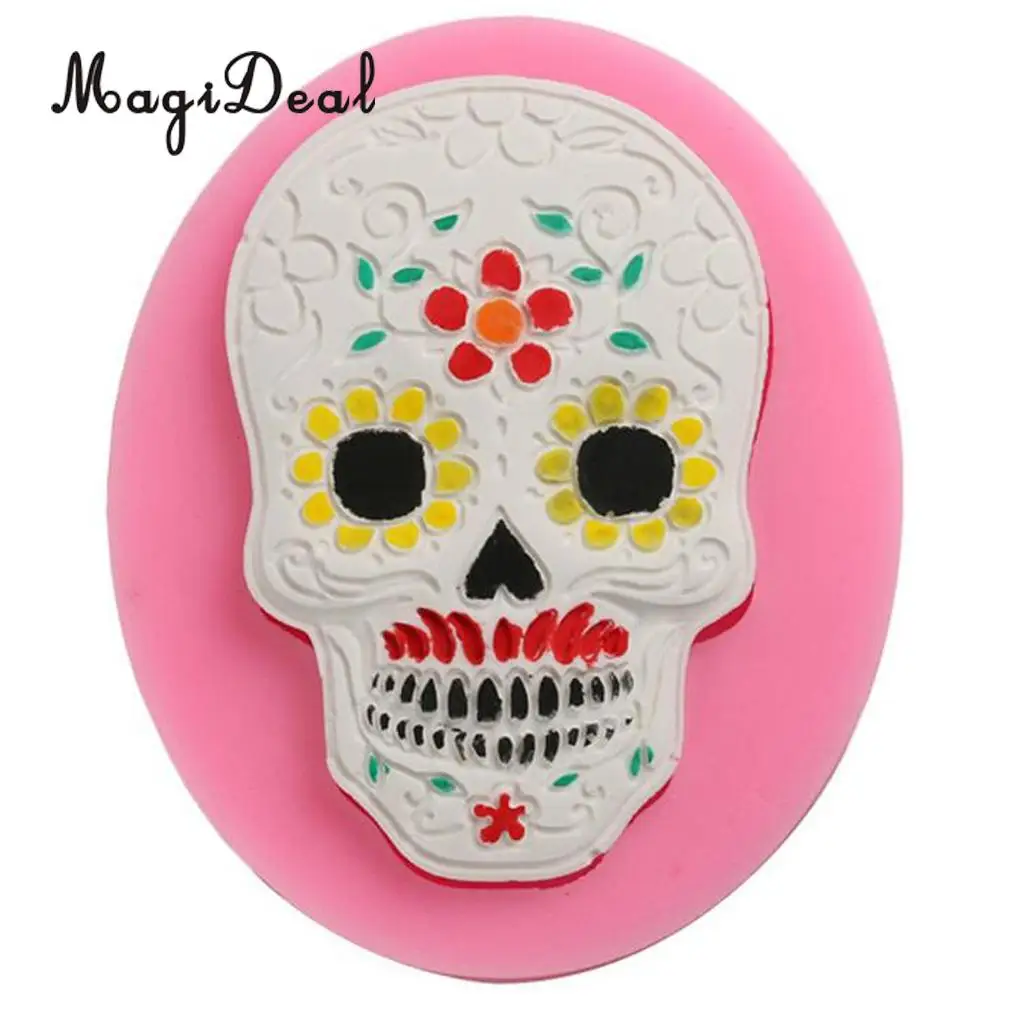 

MagiDeal Halloween Skull Mask Cake Mould Baking Molds Soap Pizza Fondant Decoration Dishwasher Microwave Baking Pastry Moulds