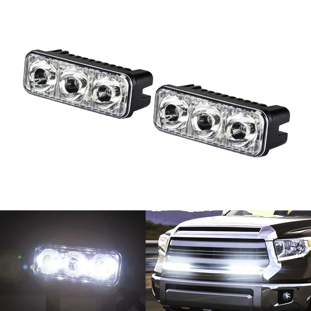 

Welback 2 PCS High Power 3 LED DRL Daytime Running Light Kit 9W 7000K Bright Fog Driving Light,Cool White
