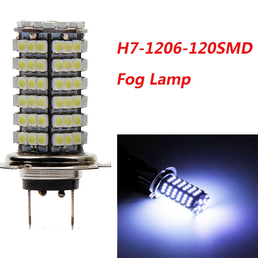 

Car LED Fog Light Bulb Highlight Solid State Light Source H7 1210 120SMD LED Automobile Fog Lamp Car Accessories Led Fog Light