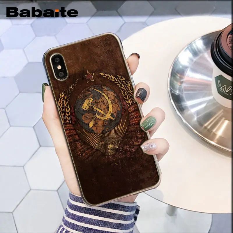 Babaite красный Советский Союз Гранж флаг окрашенный чехол для смартфона iphone 5 5s 5c SE и