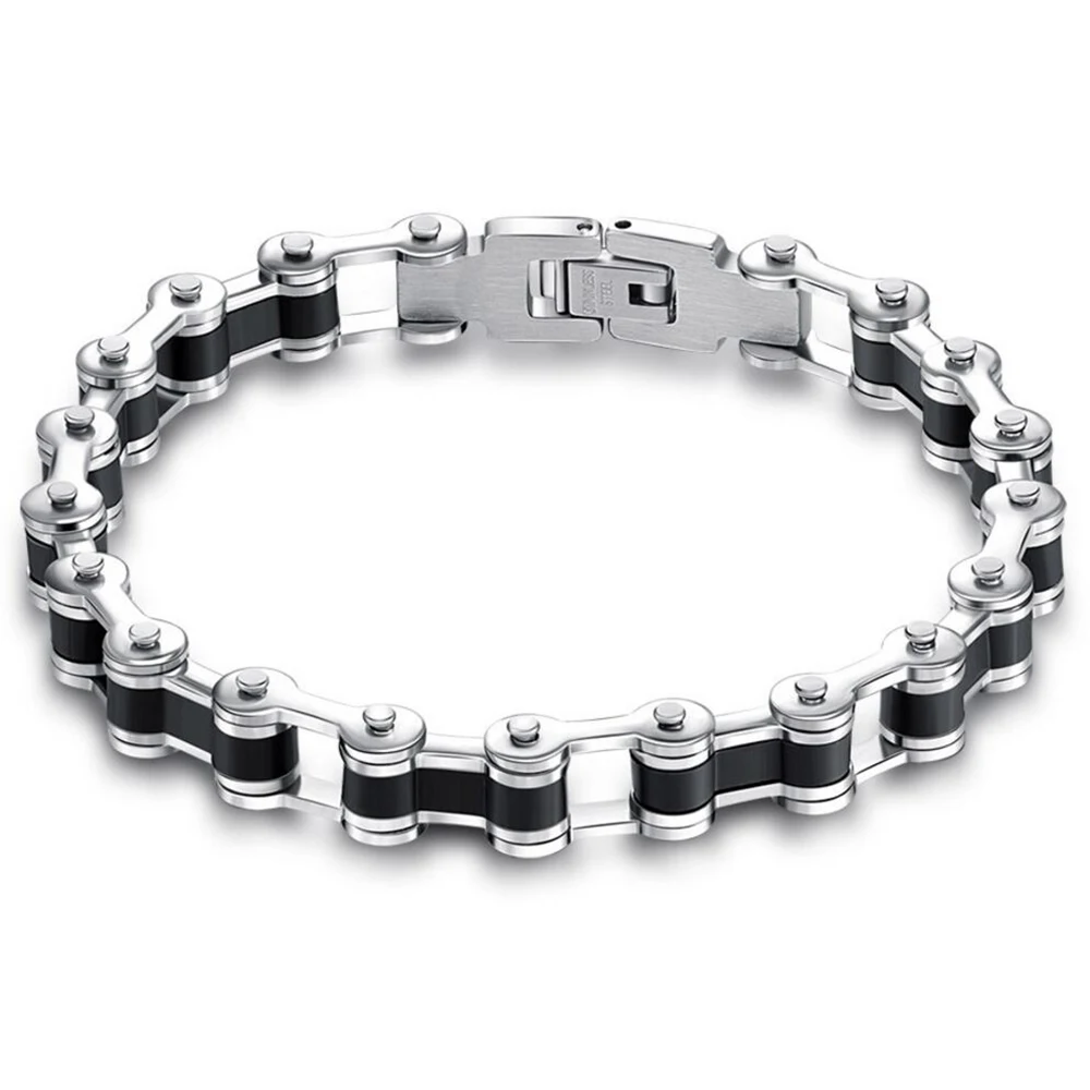 Stainless Steel Biker Bracelet Men's Motorcycle Chain Punk Rock Male Bracelet Biker Bicycle Bracelets stainless steel bracelet metal bracelet