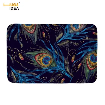 

HUGSIDEA 3D Animal Peacock Pattern Carpets Home Entrance Door Carpet Nordic Decoration Bedroom Floor Doormat Non-slip Mats Rugs