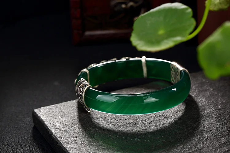 thai prata jade flor rubi pulseiras