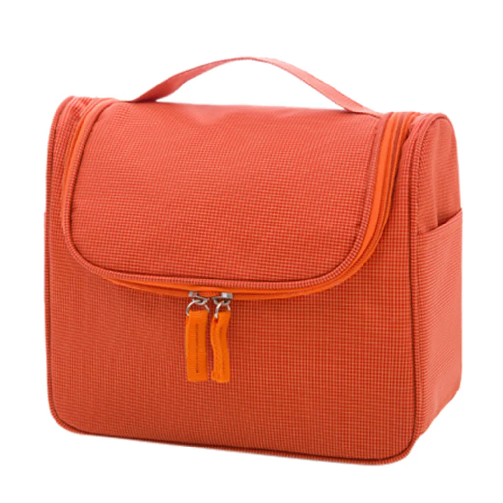 Однотонная косметическая сумка в Корейском стиле, женская косметичка, косметичка для туалетных принадлежностей, водонепроницаемая косметичка, Прямая поставка# L5 - Color: Orange
