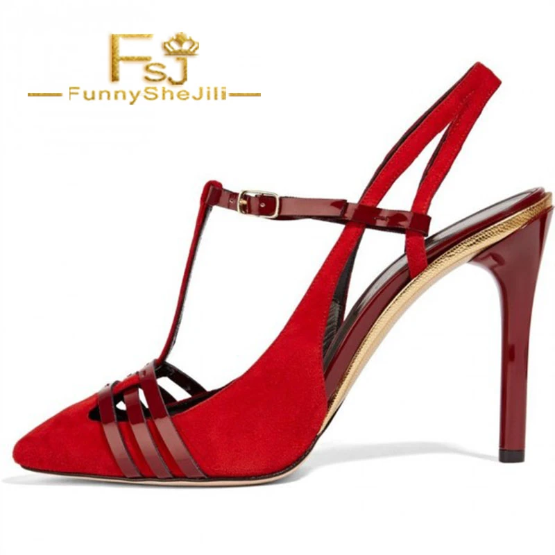 ladies red slingback shoes